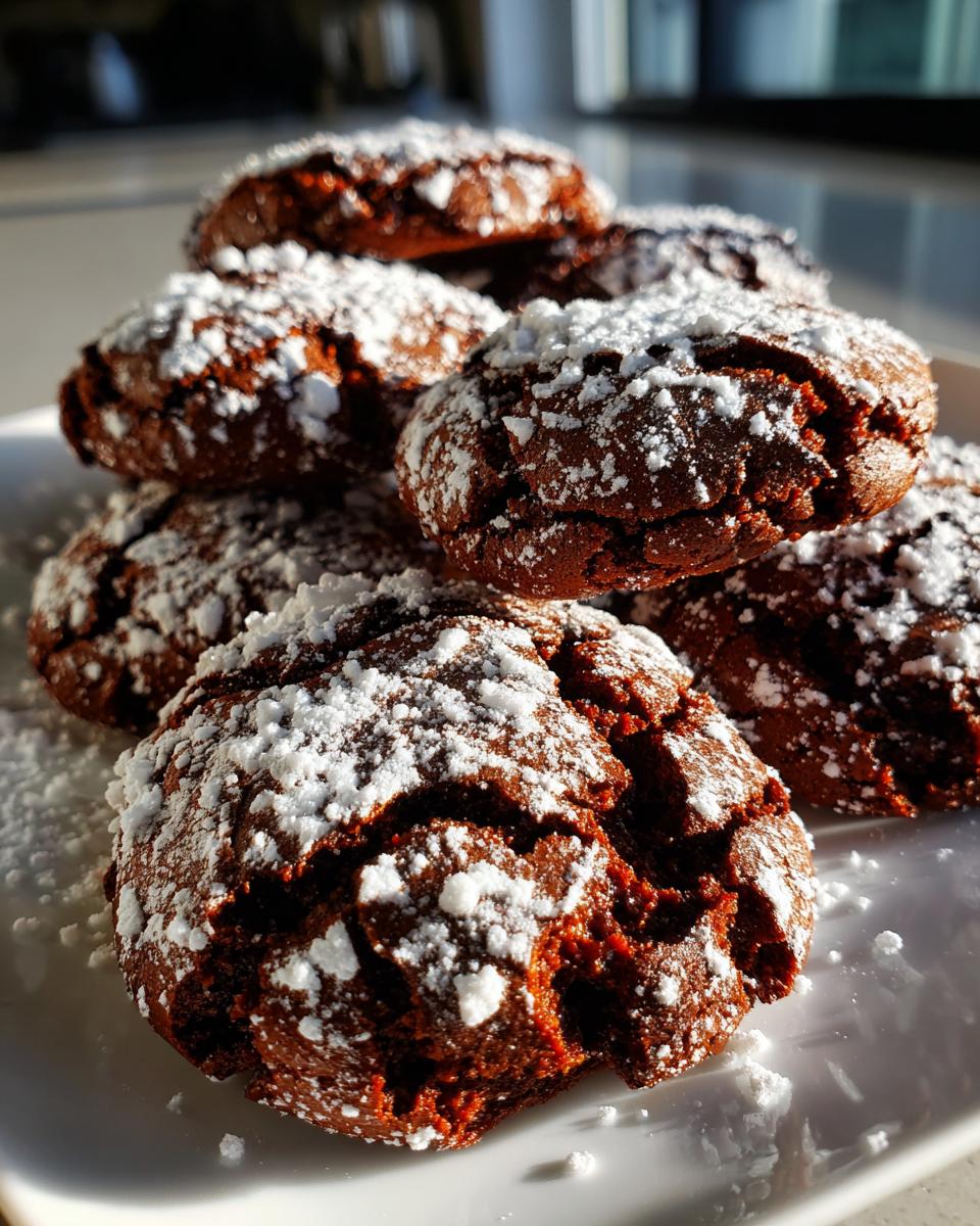 Cayenne & Dark Chocolate Crinkle Cookies