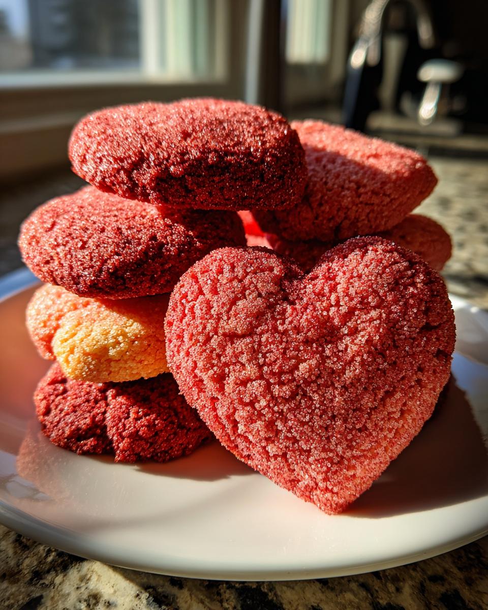 Pink Velvet Heart Cookies - detail 2