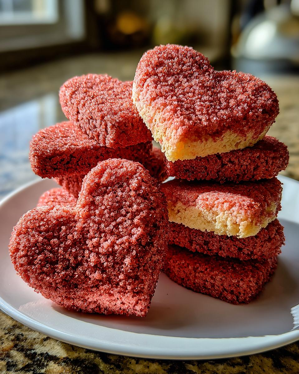 Pink Velvet Heart Cookies