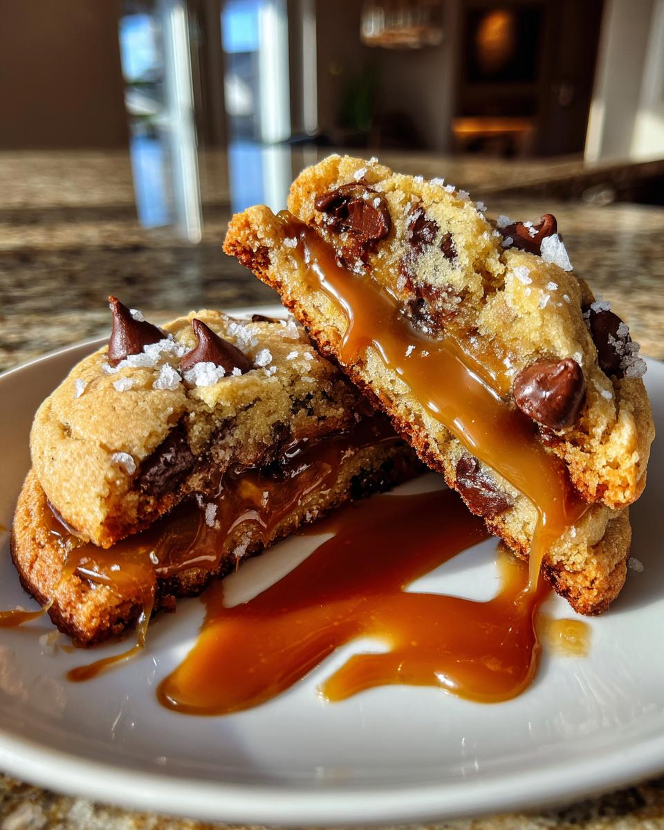 Salted Caramel Stuffed Cookies