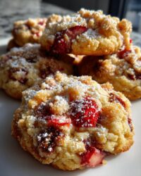 Strawberry Shortcake Crumble Cookies