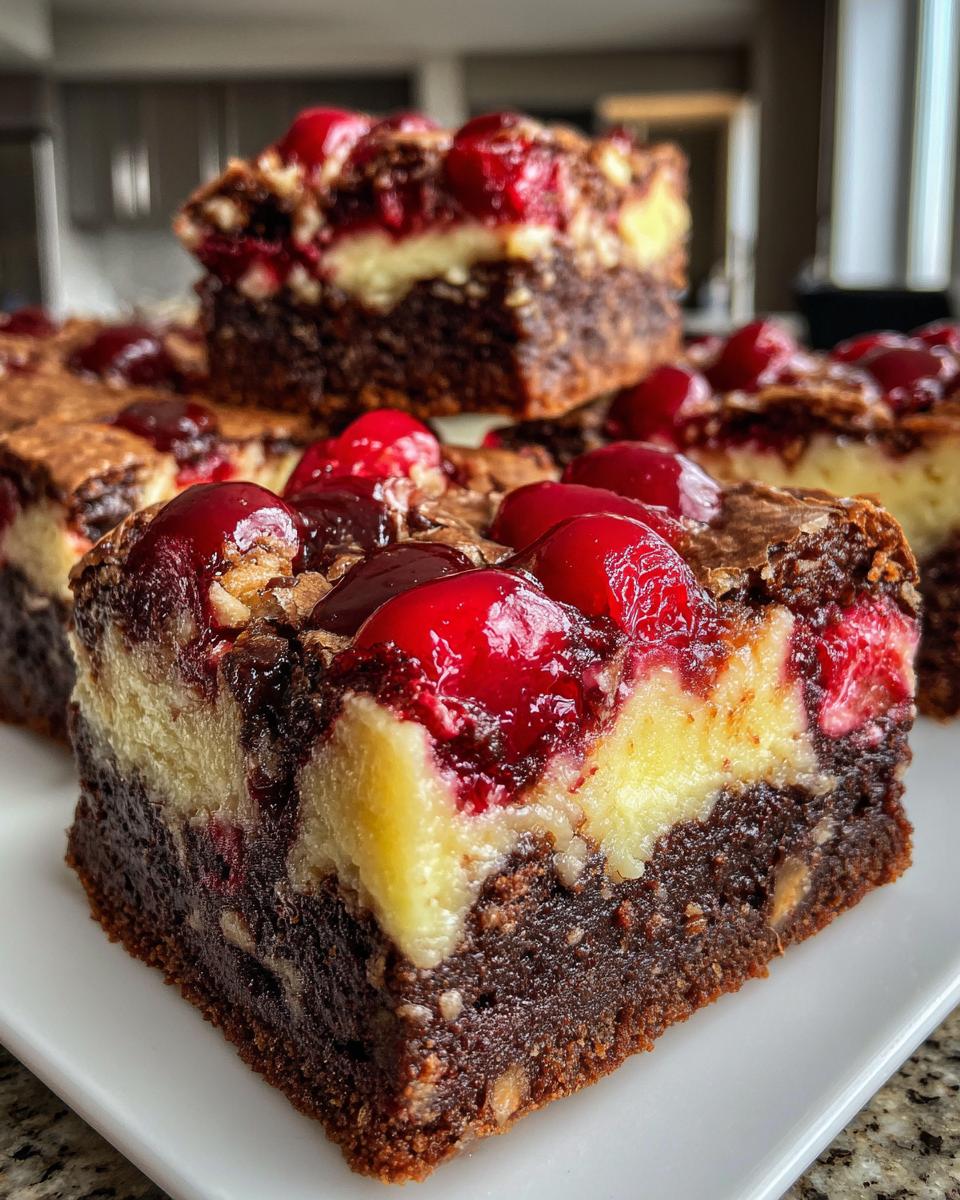 cherry cheesecake brownies easy - detail 2