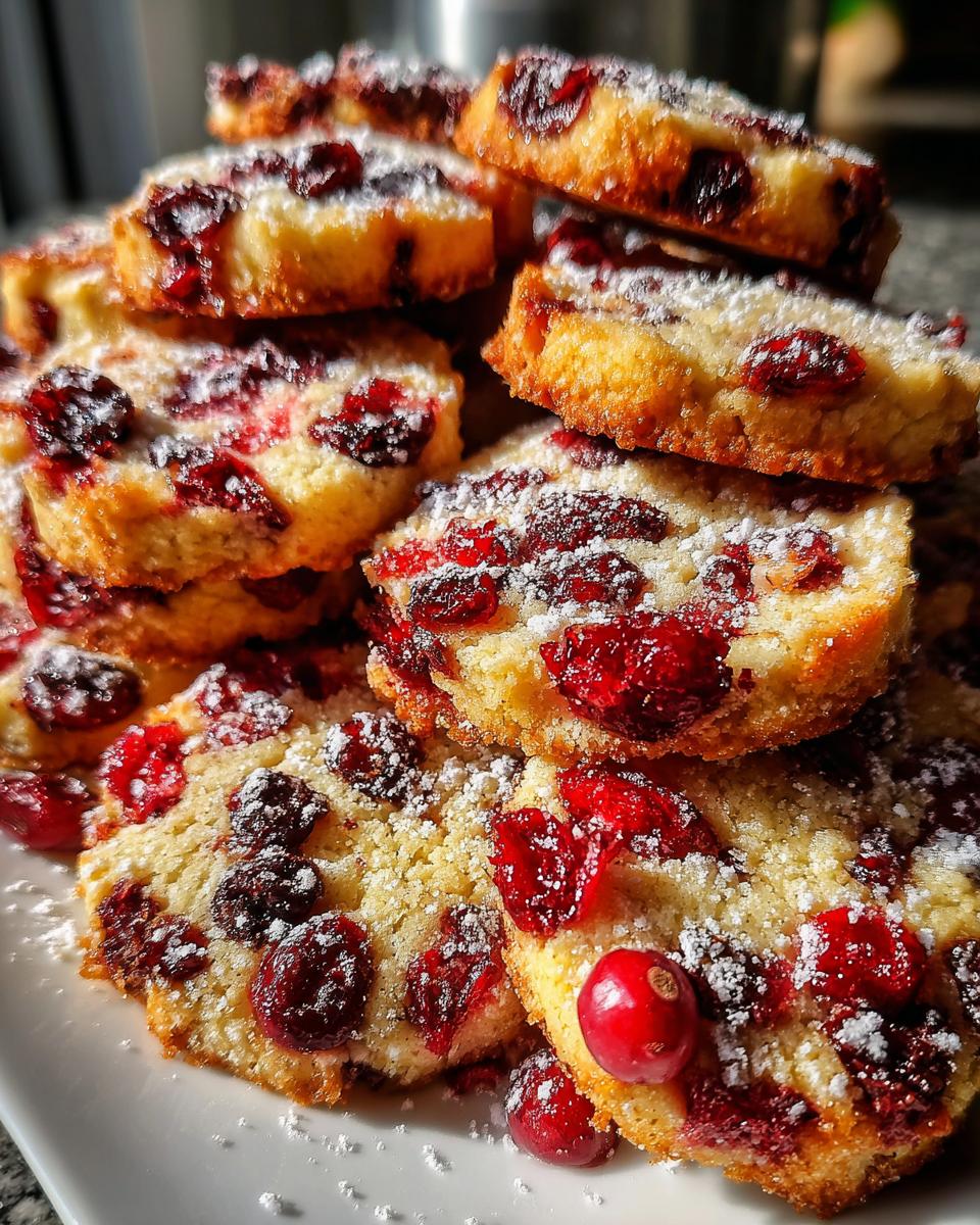 cranberry orange shortbread cookies - detail 1