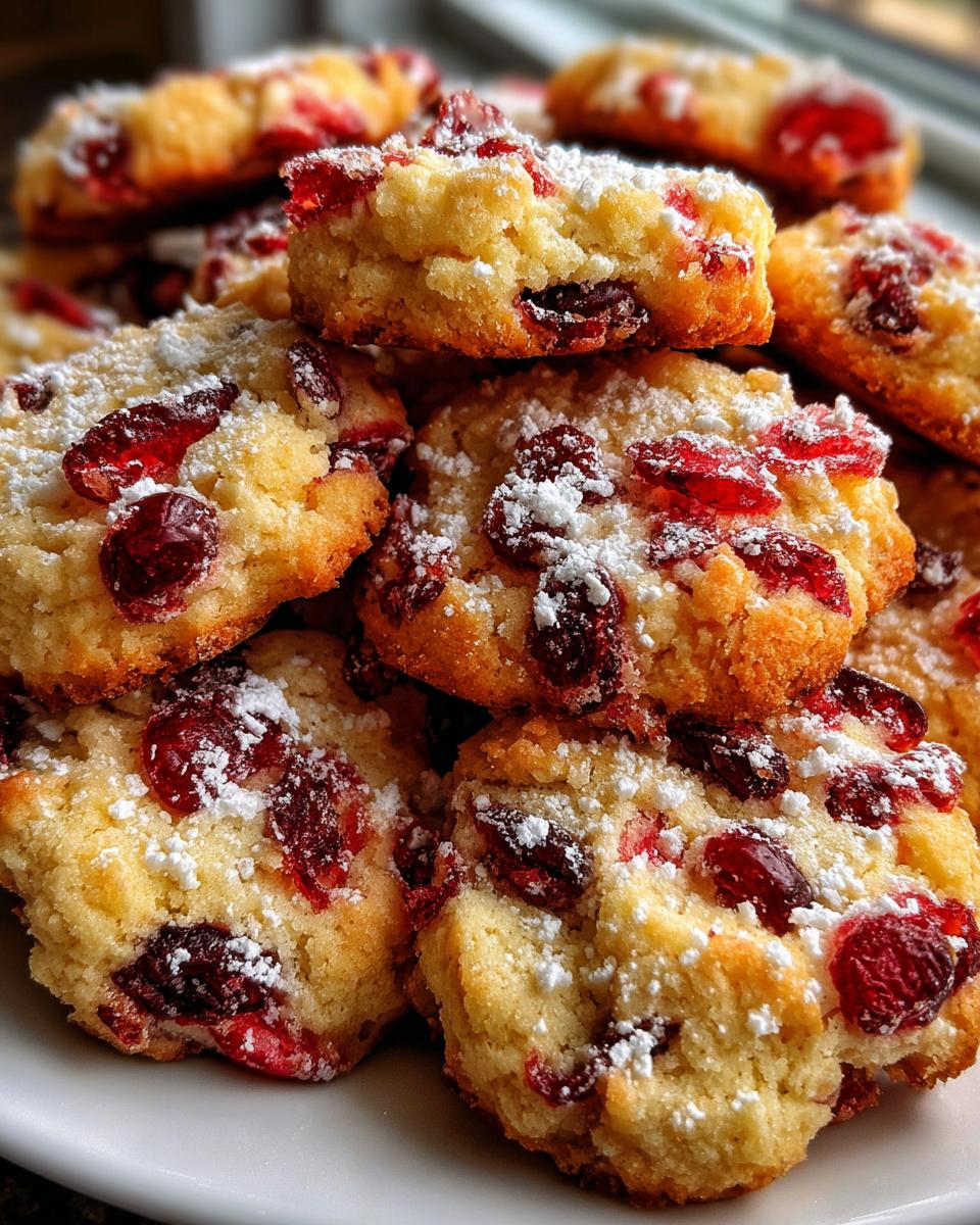 cranberry orange shortbread cookies