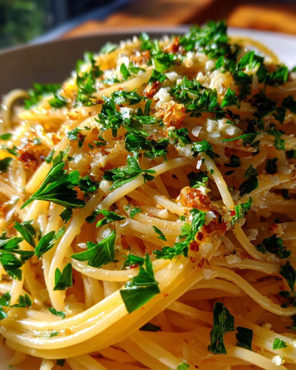 garlic butter pasta - detail 1