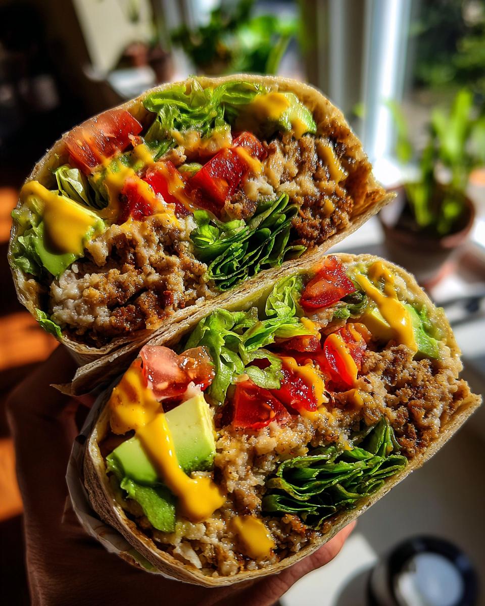 healthy burger wrap