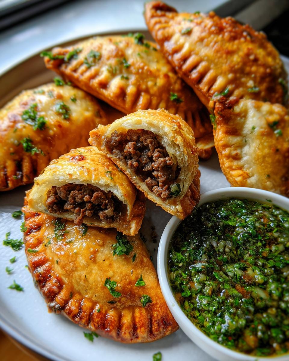 minced beef tucumanas with chimichurri - detail 1