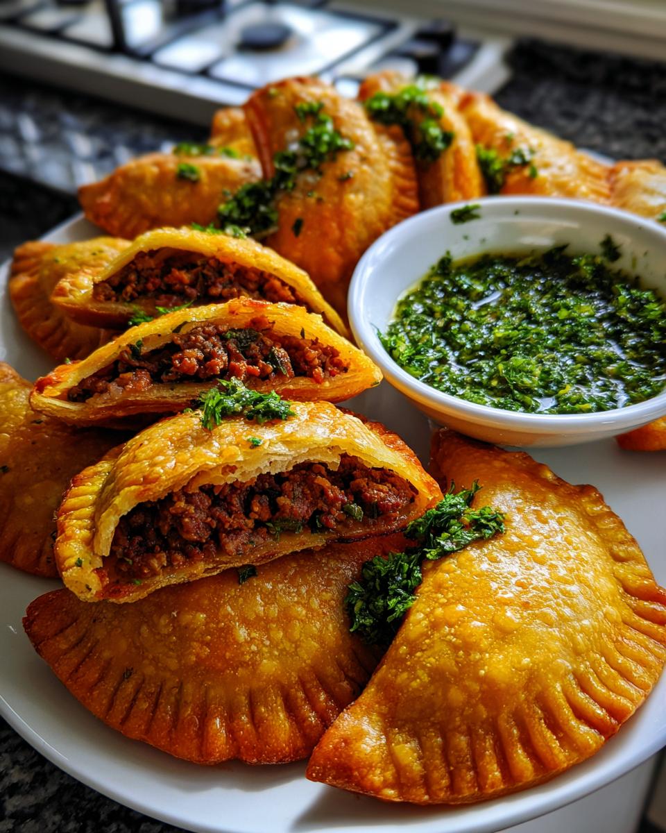 minced beef tucumanas with chimichurri - detail 2