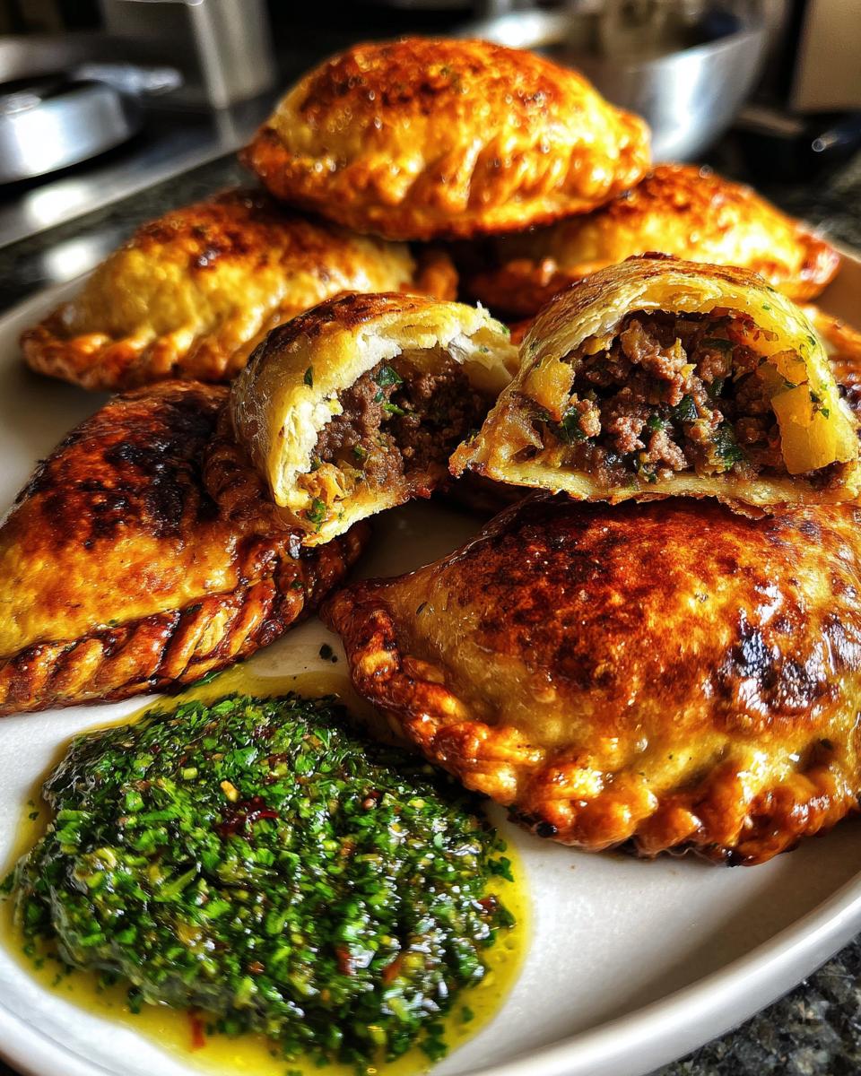 minced beef tucumanas with chimichurri