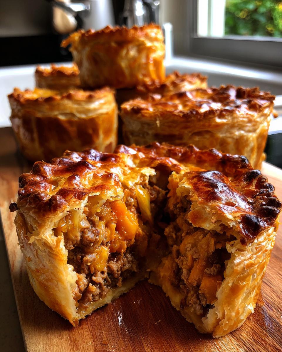 minced wallaby and sweet potato pies - detail 1