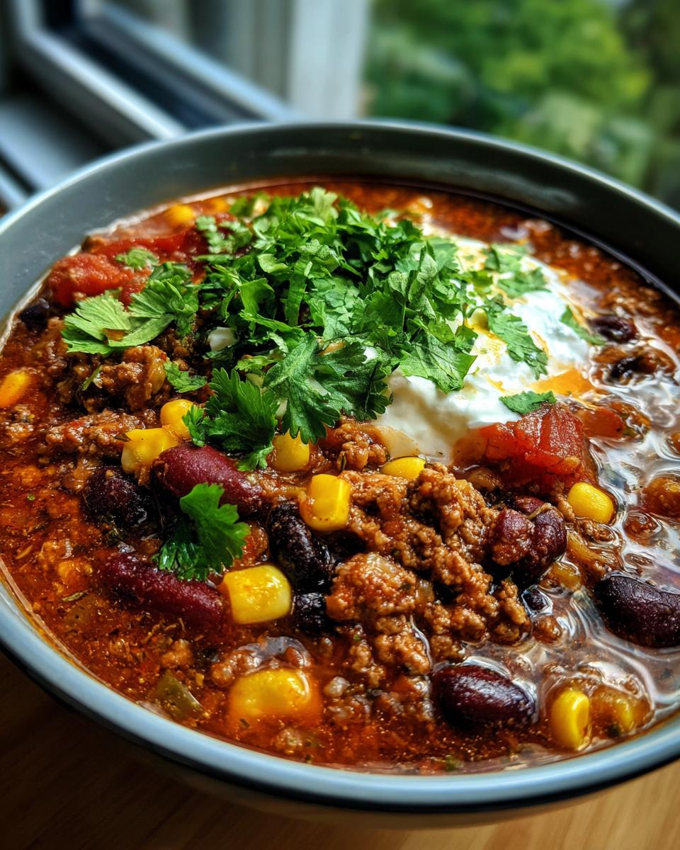 taco soup with ground beef - detail 2