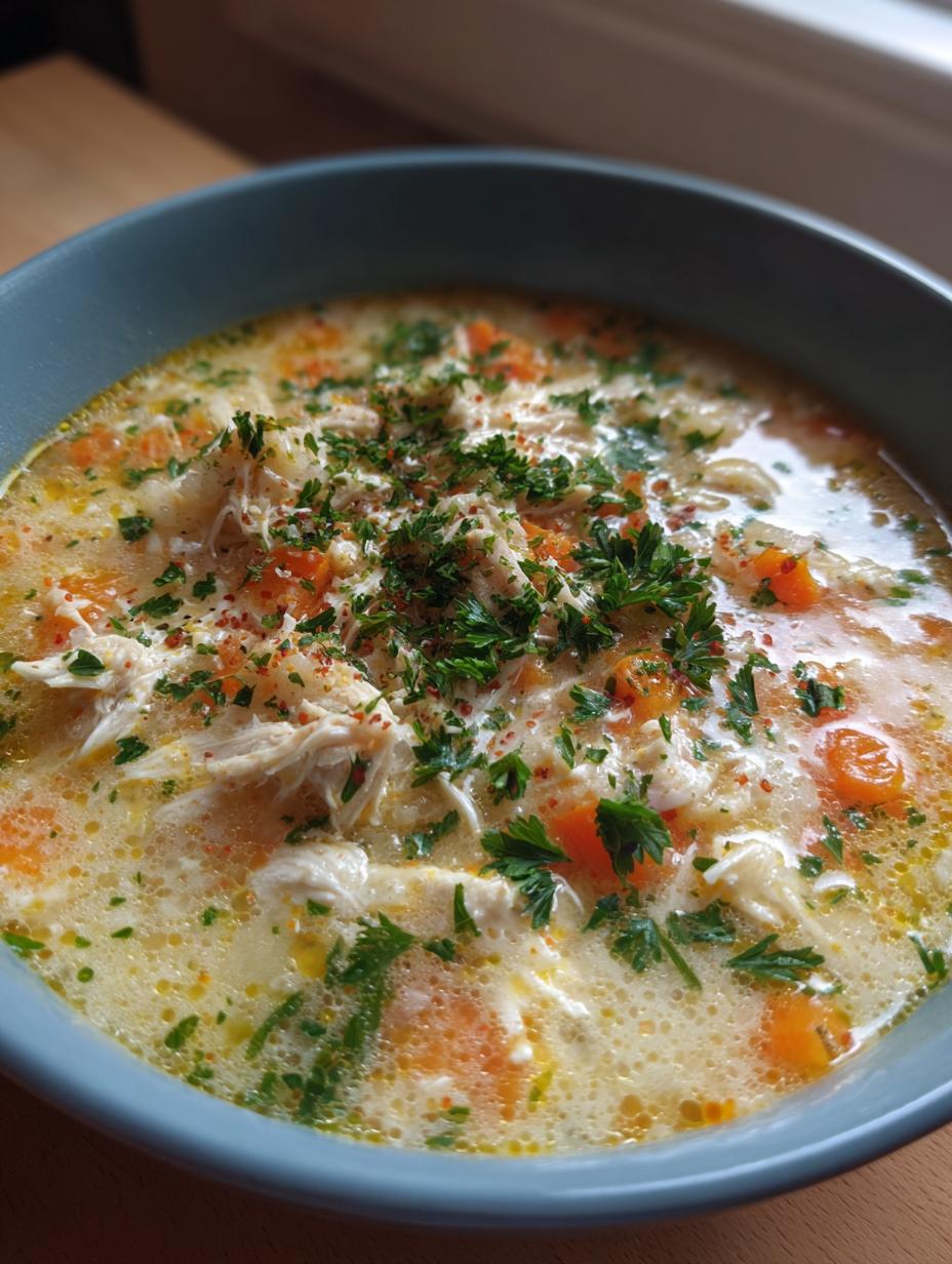 30-minute cauliflower chicken soup
