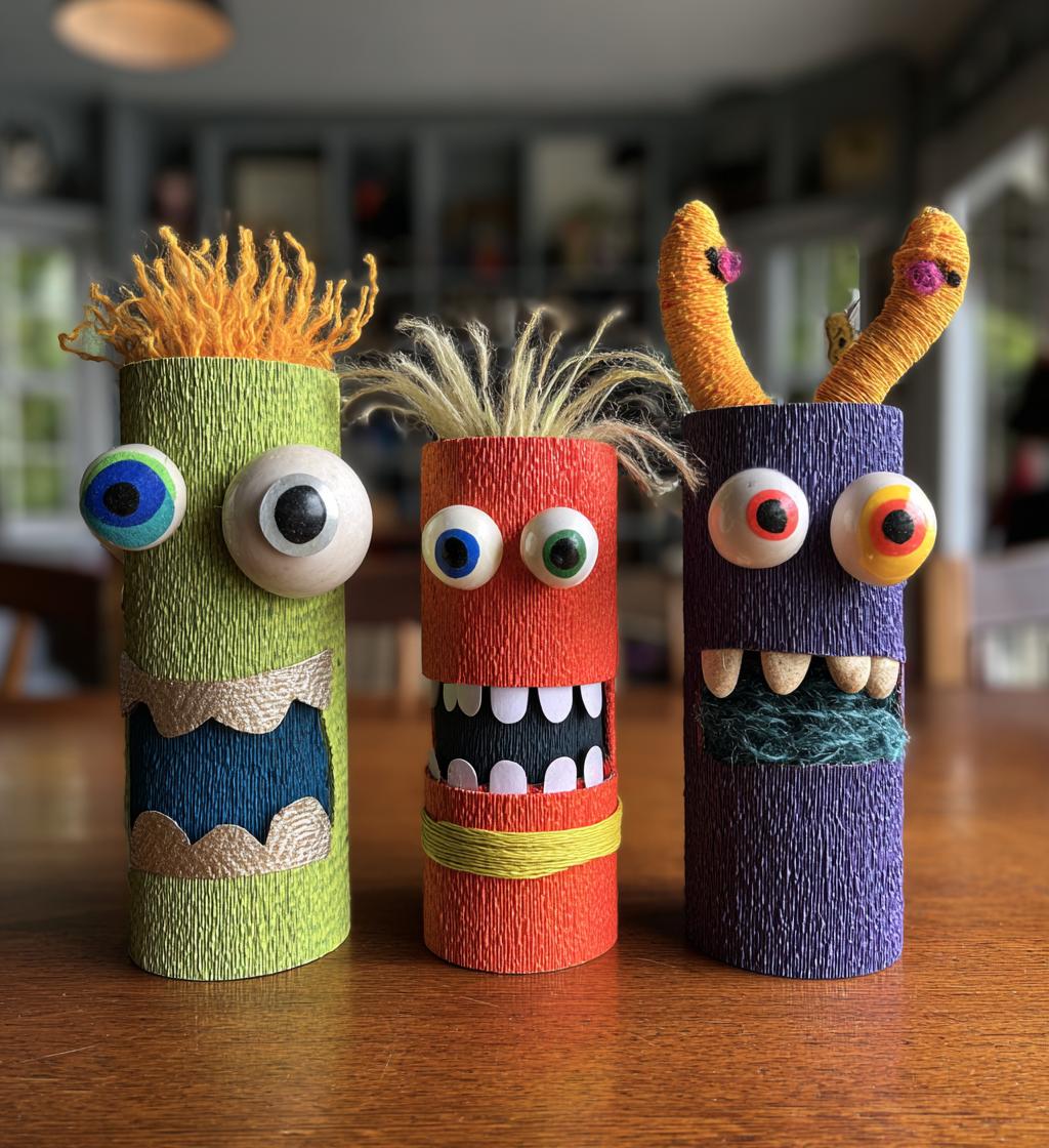 Cardboard Tube Monsters Halloween Craft