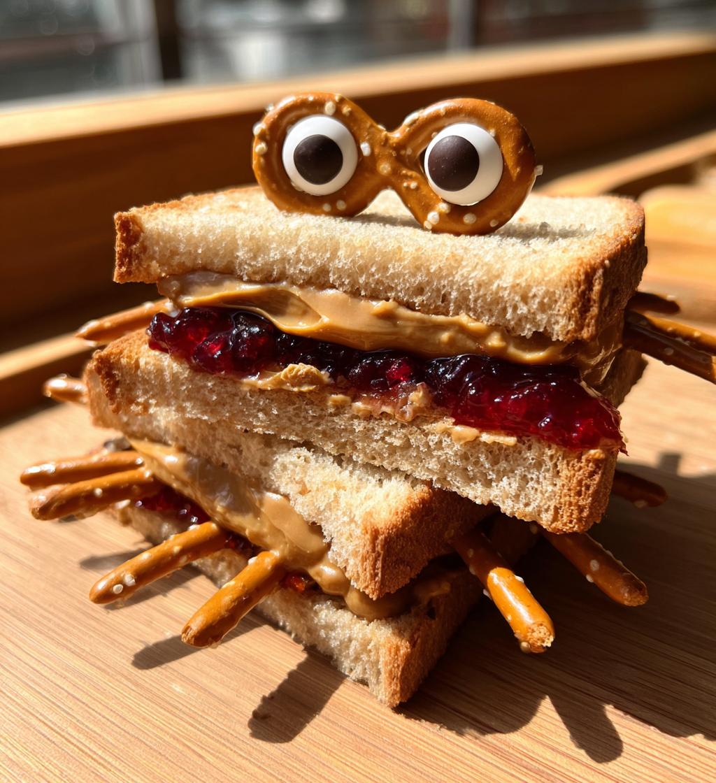 Peanut Butter and Jelly Spider Sandwiches - detail 1
