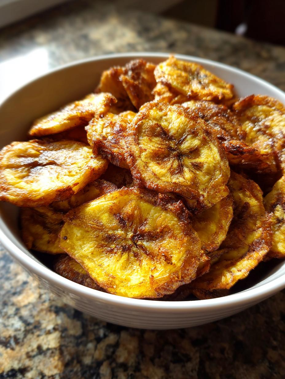 air fryer plantain chips - detail 1