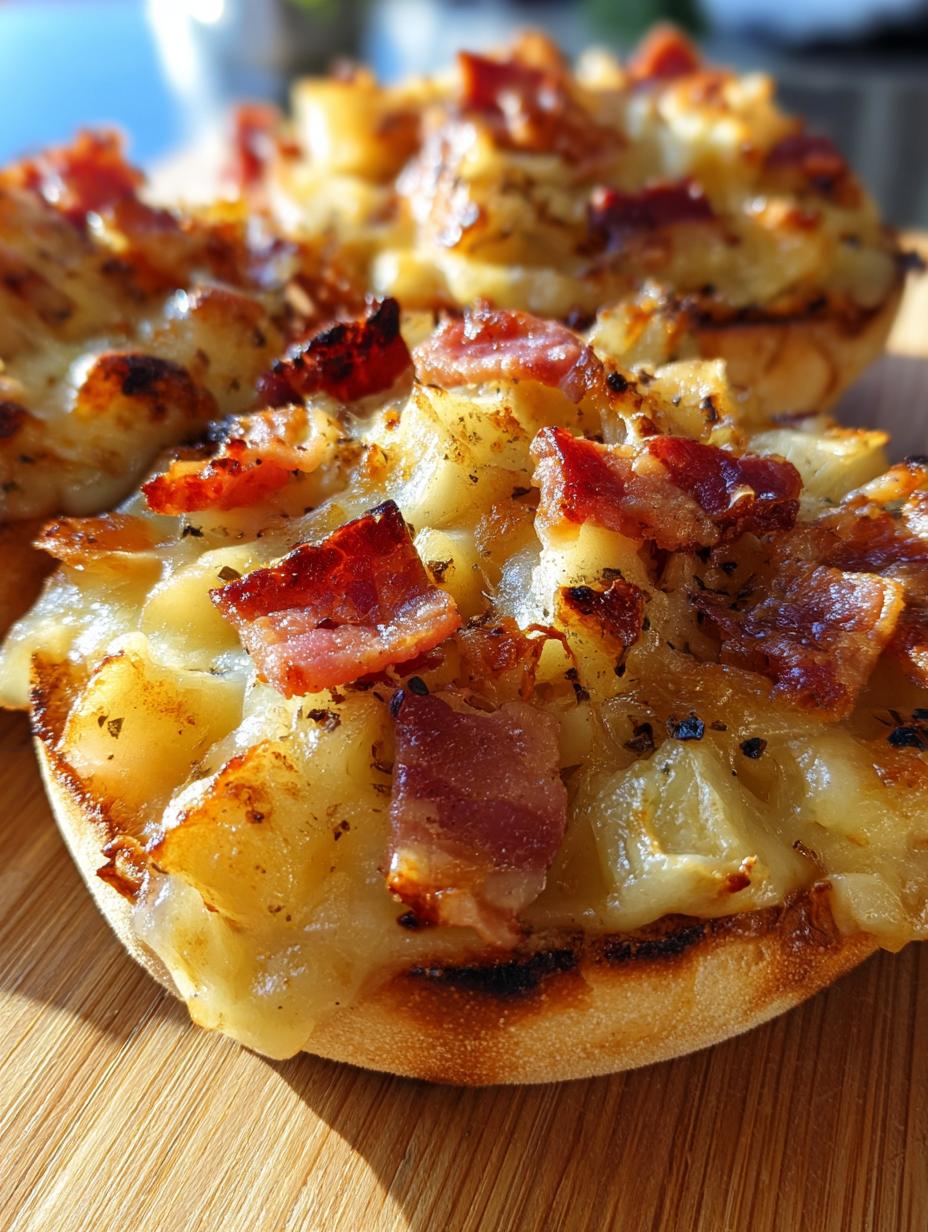 apple bacon cheese english muffins - detail 1
