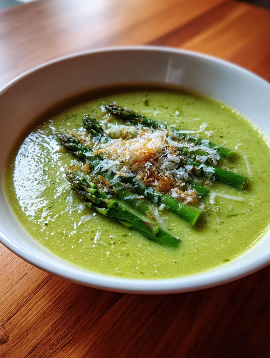 asparagus soup with lemon and parmesan