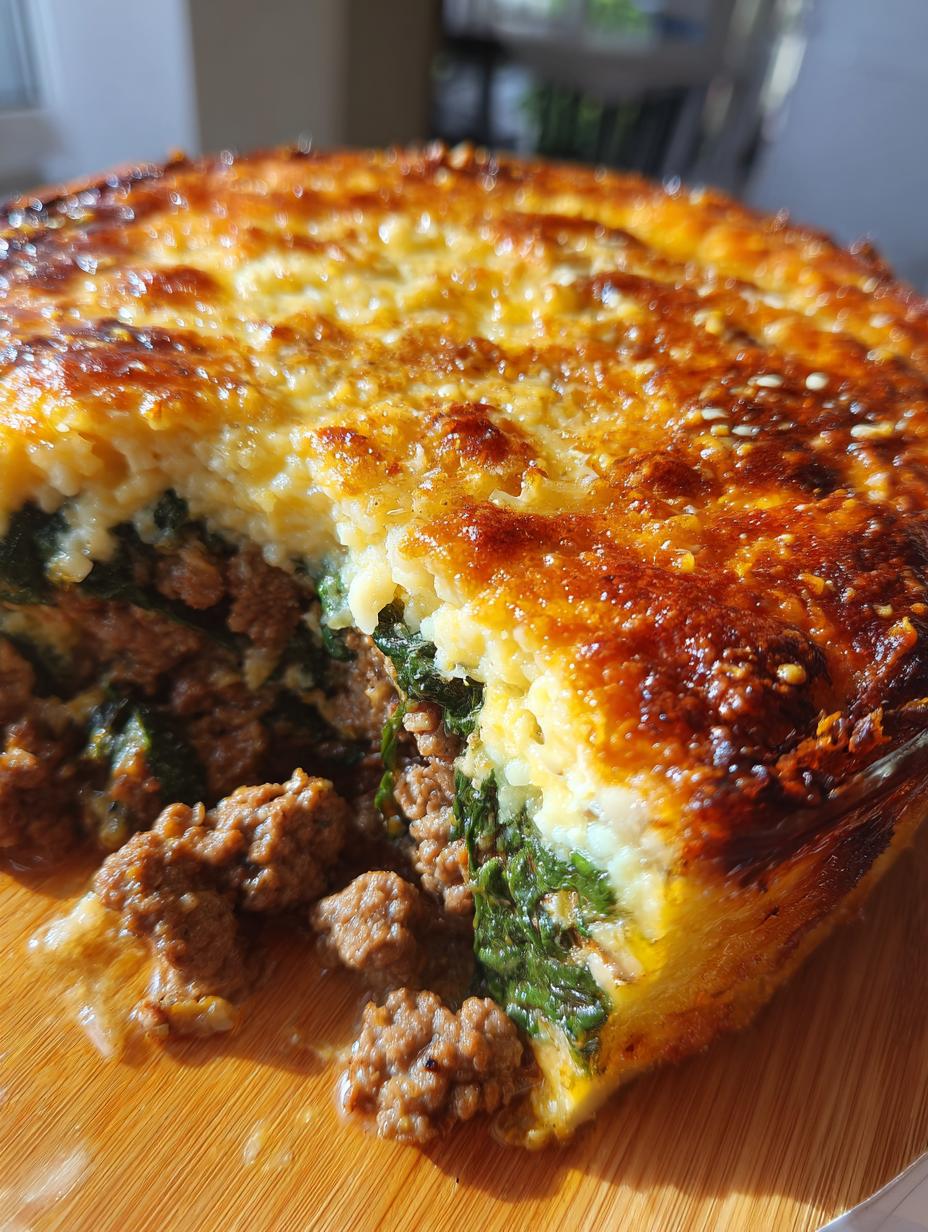 aussie minced lamb and spinach bake