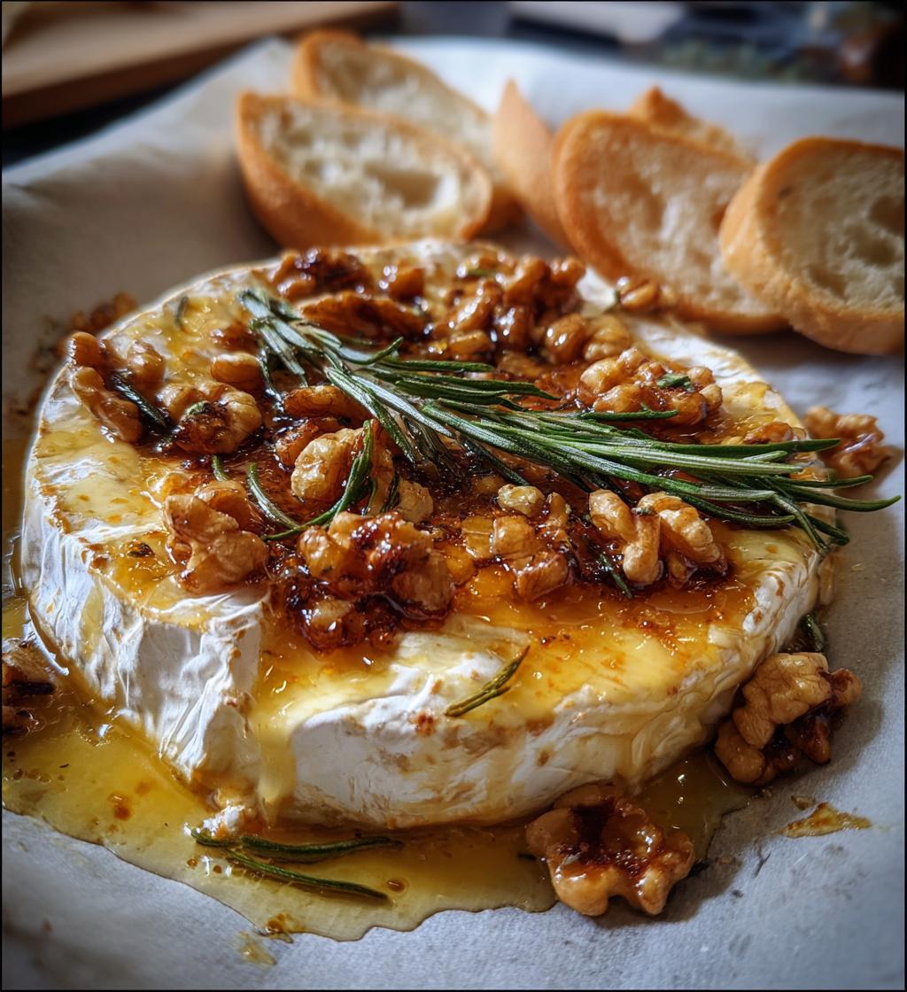 baked brie with honey - detail 1