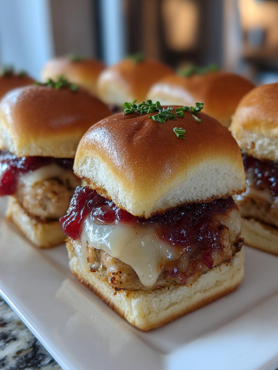 baked cranberry turkey sliders - detail 1