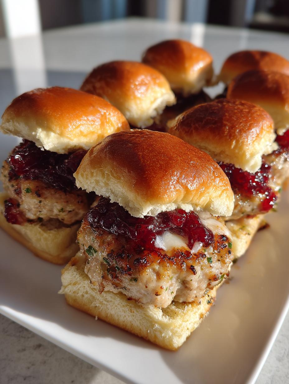 baked cranberry turkey sliders