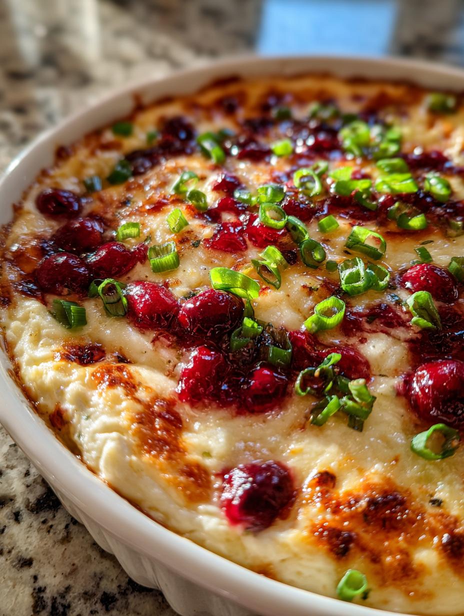 baked cream cheese cranberry dip - detail 1