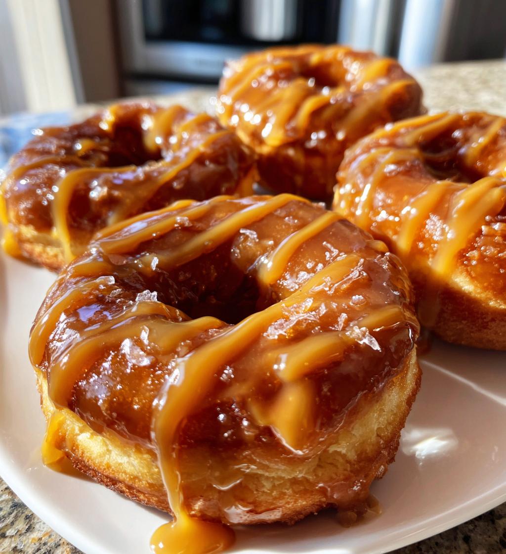 banana donuts with salted caramel glaze - detail 1
