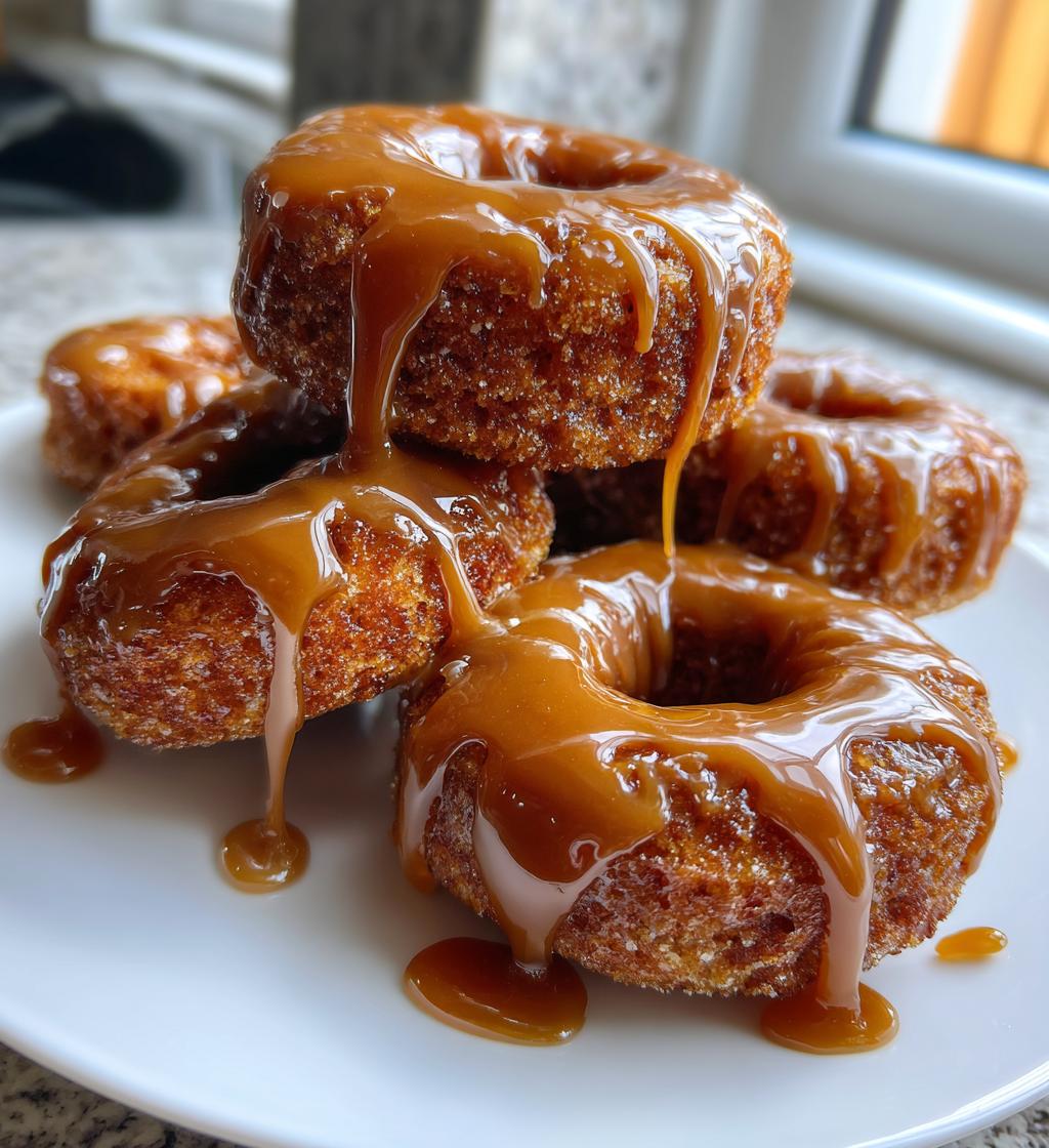 banana donuts with salted caramel glaze