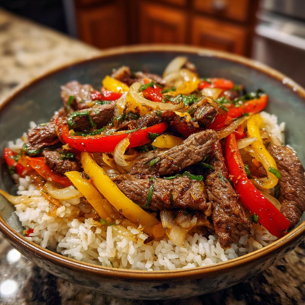 beef and pepper rice bowl