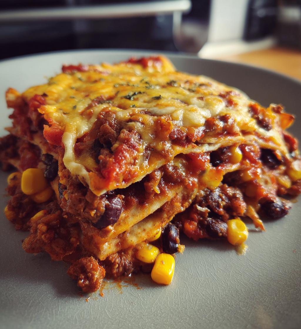 beef enchilada bake - detail 1