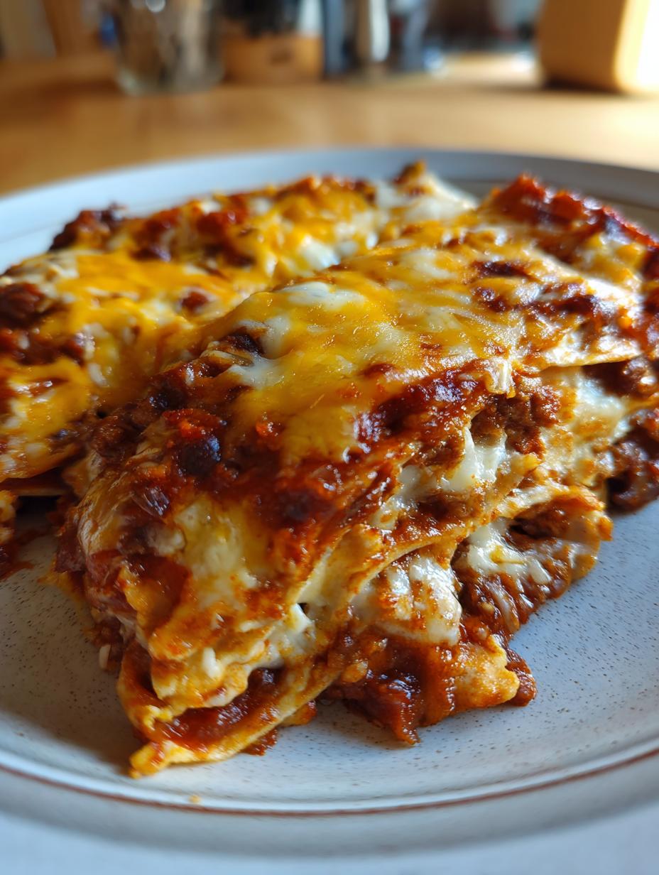 beef enchilada casserole - detail 1