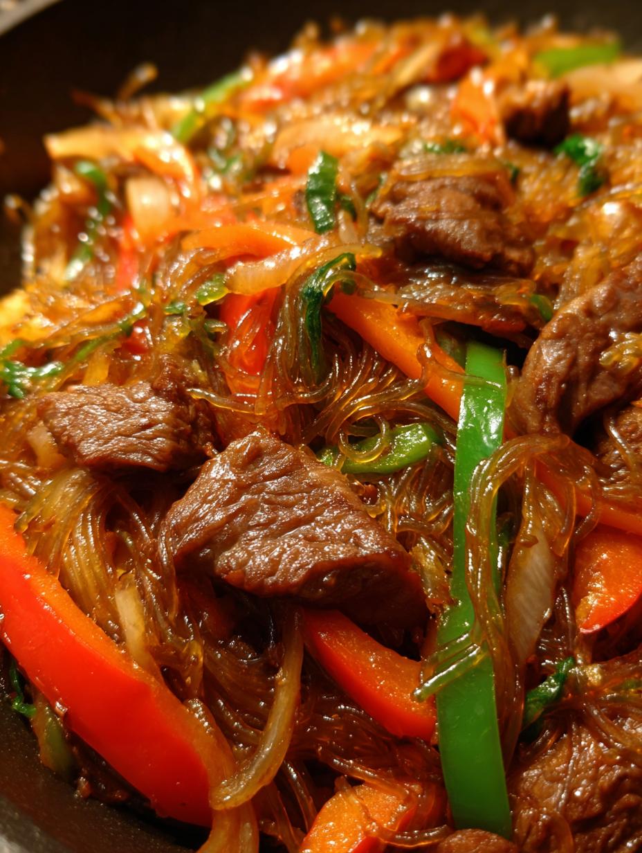 beef glass noodles stir fry - detail 1