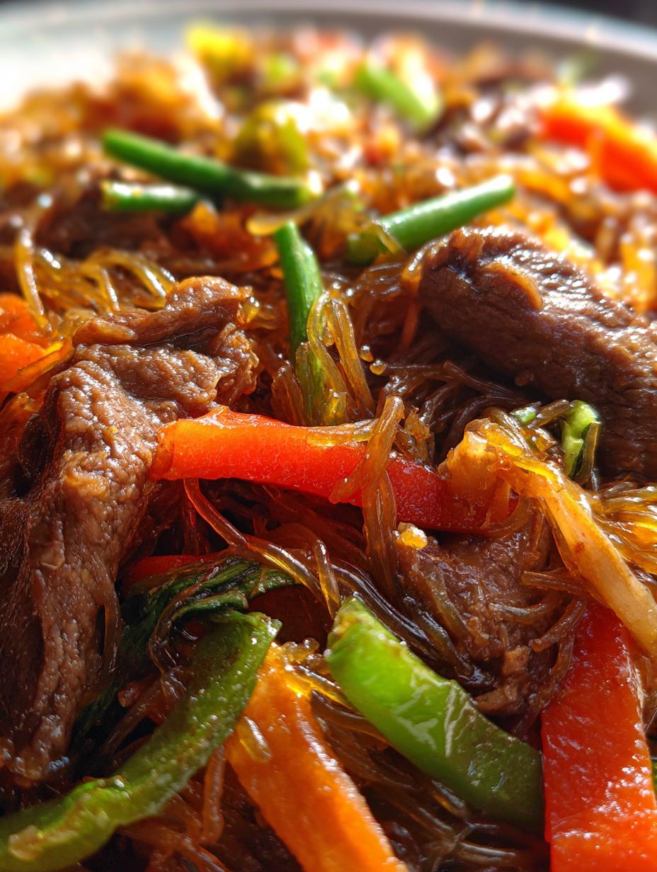 beef glass noodles stir fry