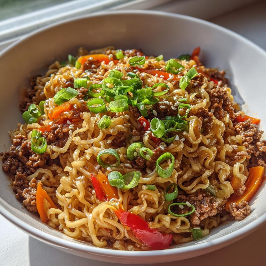 beef mince ramen stir fry - detail 1