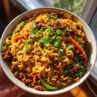 beef mince ramen stir fry