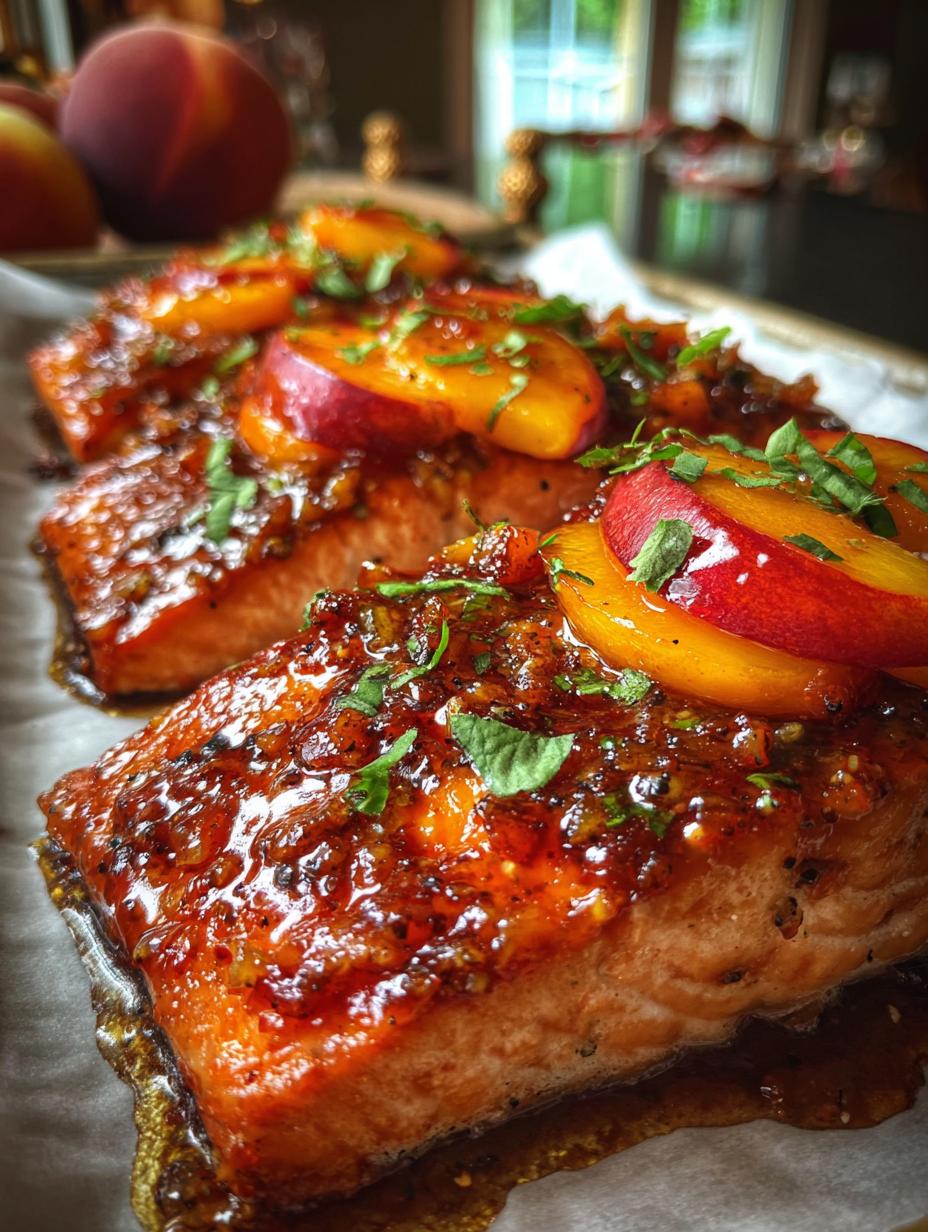 bourbon peach salmon - detail 1