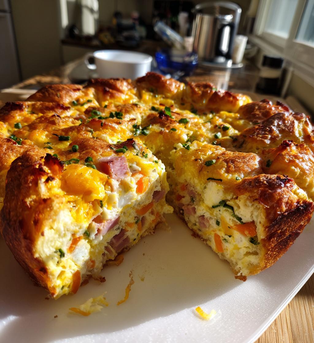 breakfast casserole with crescent rolls - detail 1