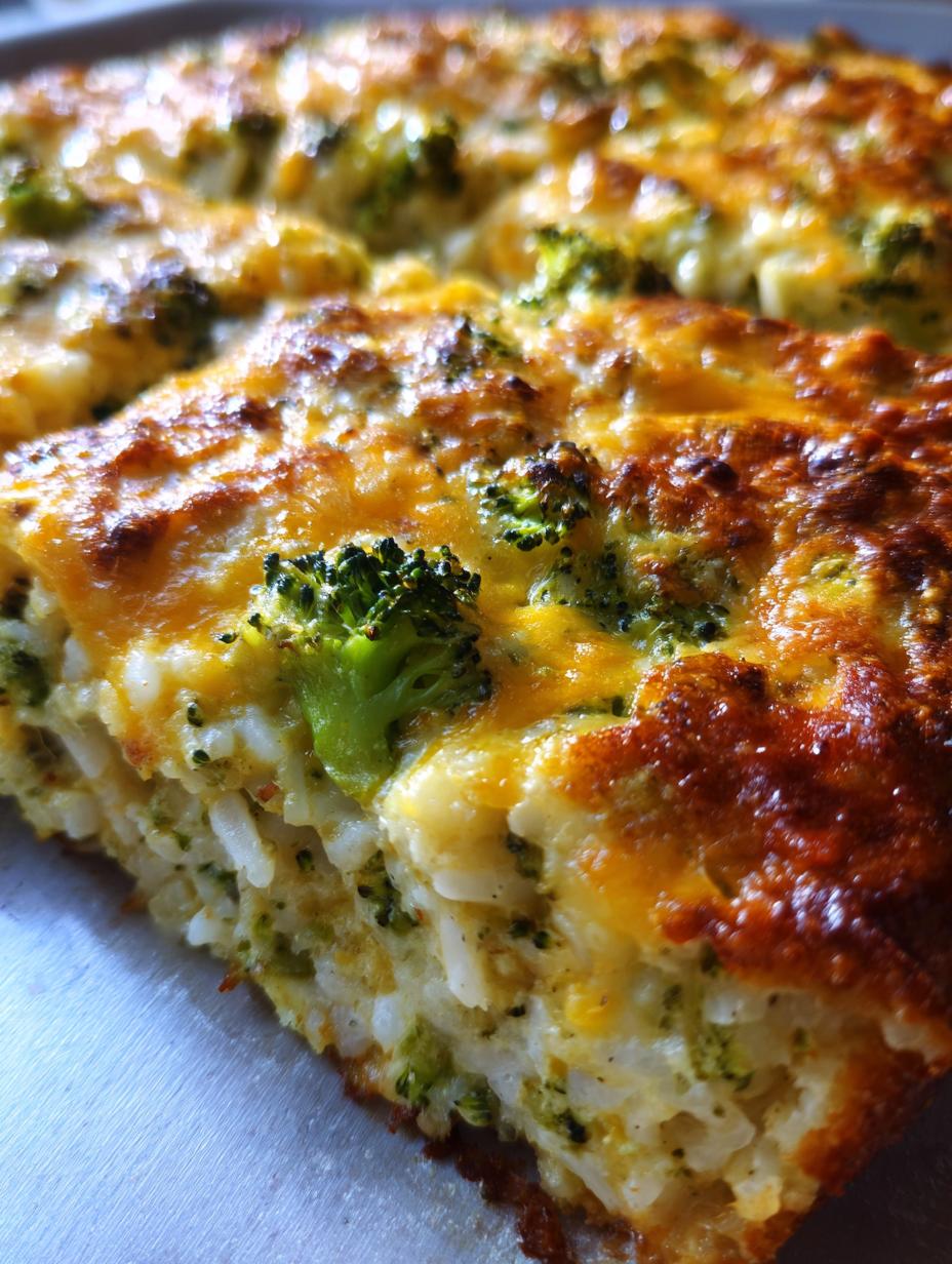broccoli cheese rice casserole - detail 1