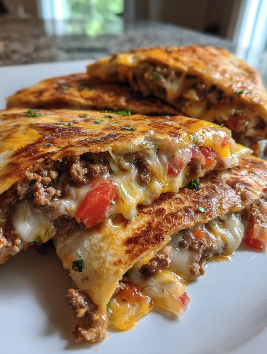 cheeseburger quesadilla