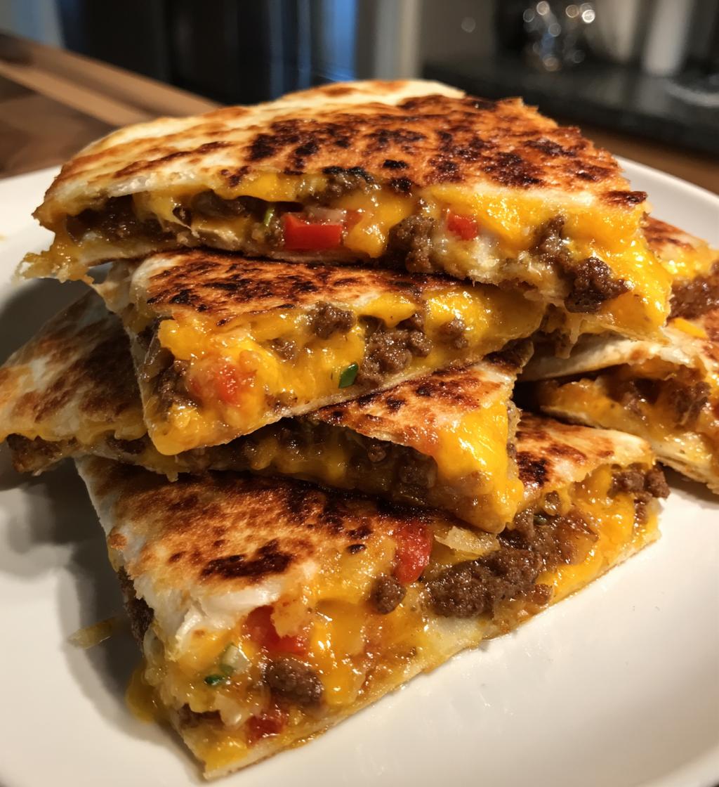cheeseburger quesadillas