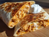 cheesy garlic chicken wraps