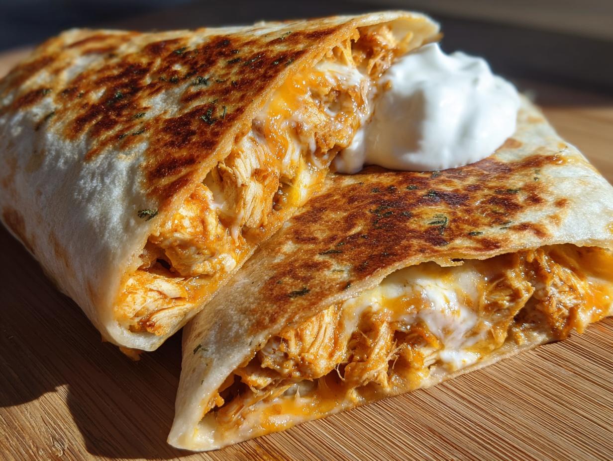 cheesy garlic chicken wraps