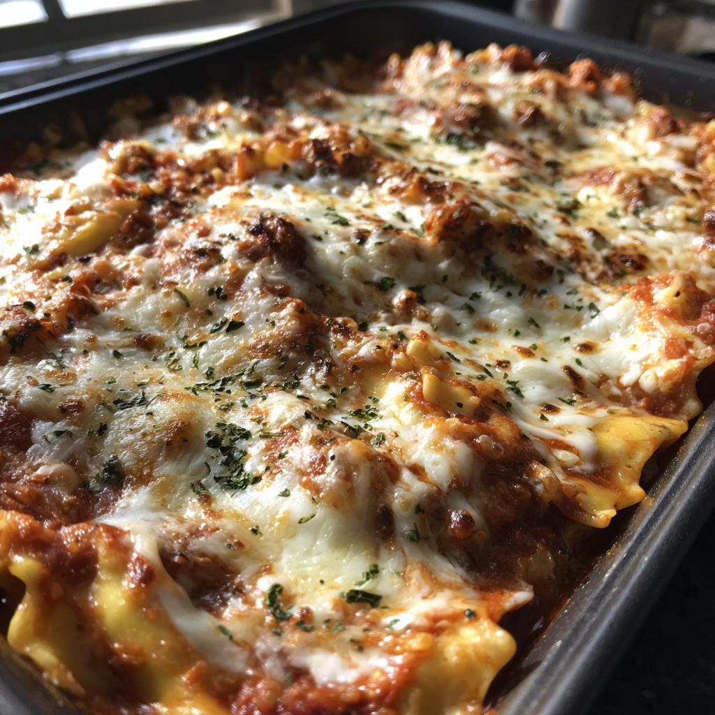 cheesy ravioli lasagna