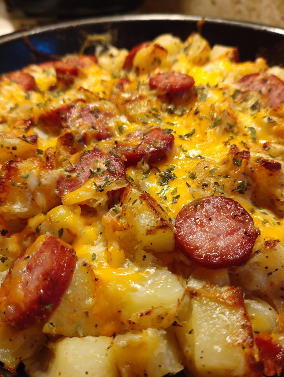 cheesy smoked sausage and potatoes - detail 1