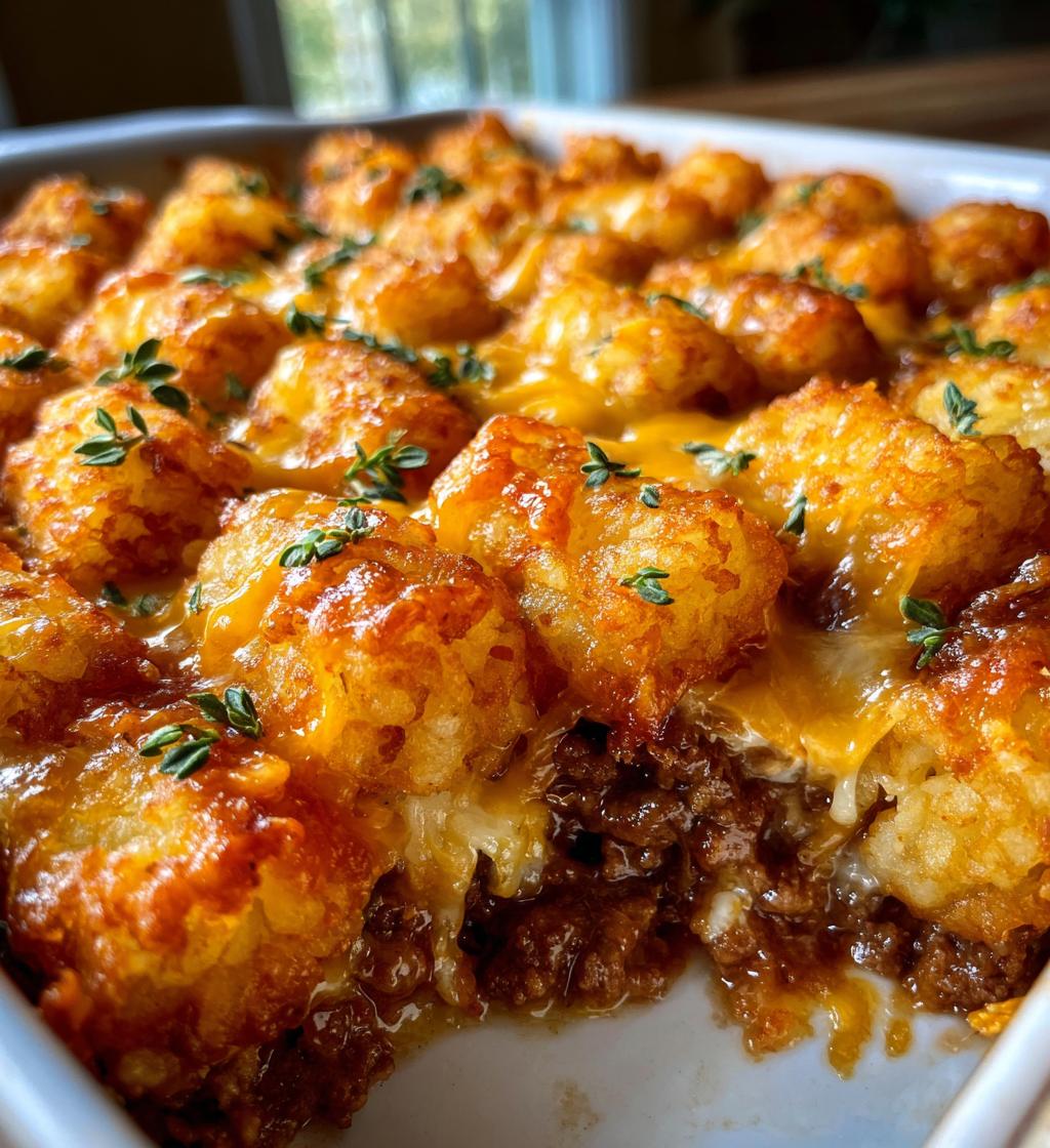 cheesy tot casserole - detail 1