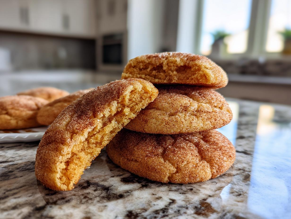 chewy pumpkin snickerdoodle cookies