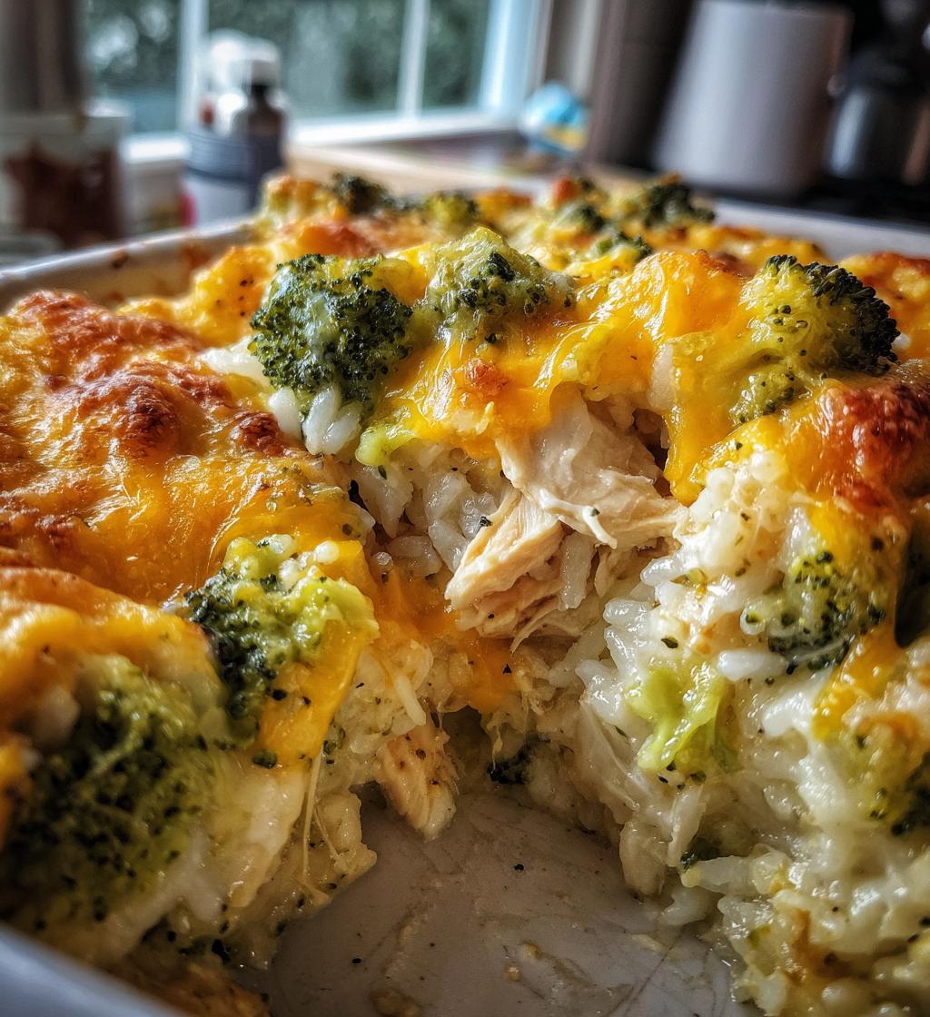 chicken broccoli rice cheese casserole - detail 1