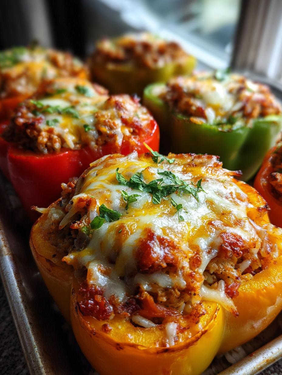 chicken stuffed peppers - detail 1