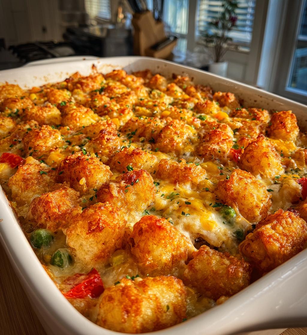 chicken tater tot casserole - detail 1