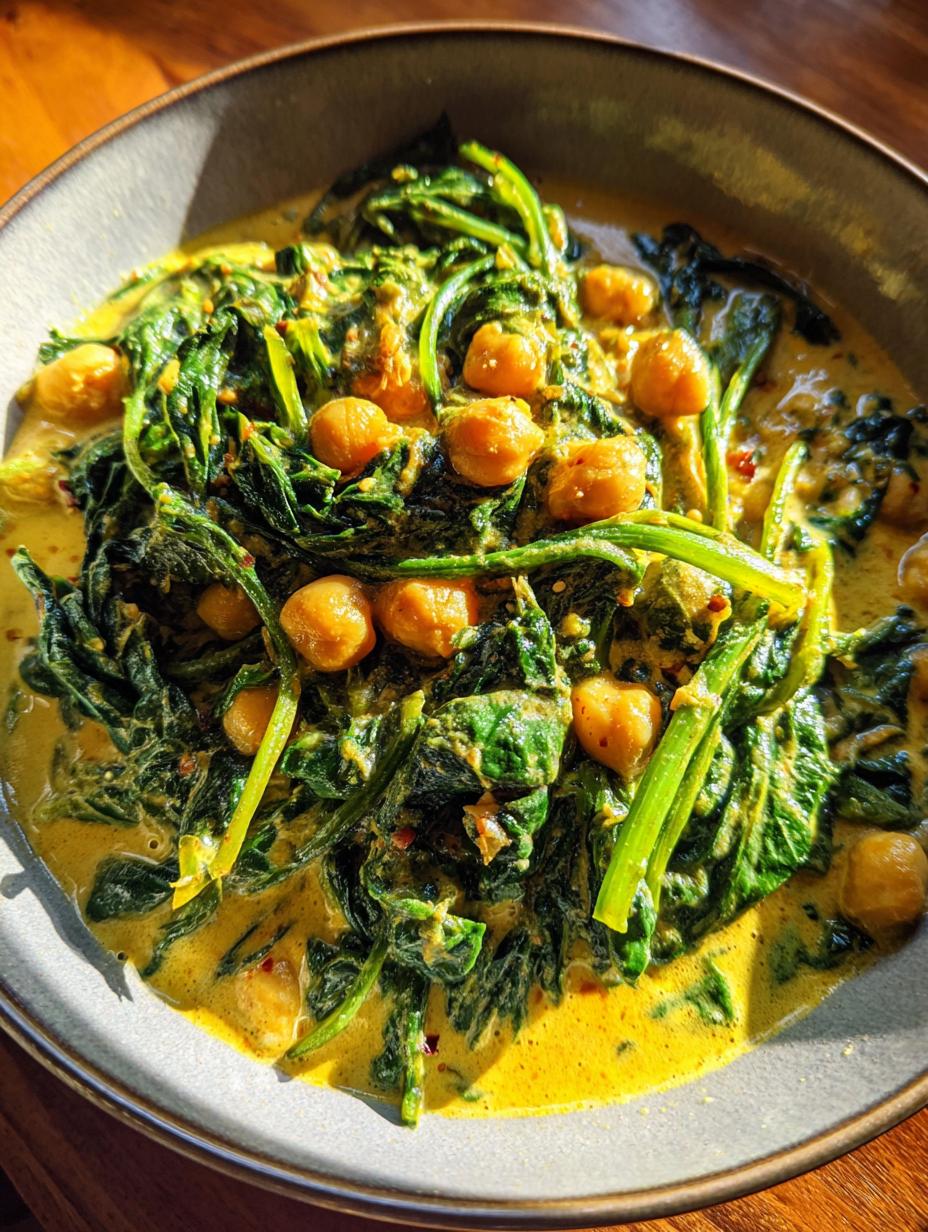 chickpea and spinach curry - detail 1